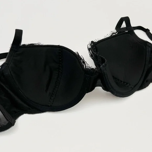 frederick’s | sheer floral lace underwire lined intimate lingerie set | sz 34b - Picture 4 of 7